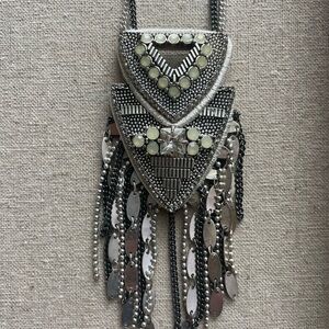 Silver and Black Statement Necklace